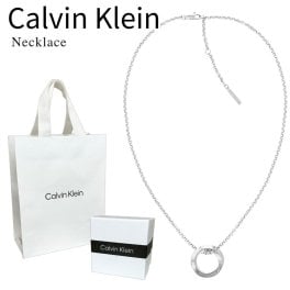 カルバンクライン 正規品 ショッパー付き ネックレス レディース おしゃれ シンプル サークル チェーンネックレス シルバー ペンダント 結婚記念日 誕生日 母 妻 彼女 贈り物 ギフト 成人 卒業 入学