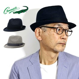 帽子 マニッシュハット メンズ CROCODILE サーモニット 父の日 帽子 ギフト メンズ 帽子 メンズ ハット ブランド クロコダイル 春夏 メッシュ ハット ネイビー / グレー 父の日 ギフト 人気 プレゼント 男性 女性 帽子 通販 ELEHELM