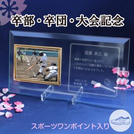 卒業・卒団・記念品 メッセージ【引退記念・卒業記念】★☆スポーツ/部活のイラスト《名入れフォトフレーム》スポーツ15種/ ゴルフ ガラスフォト-ヨコ平