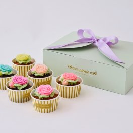 食べられるお花のカップケーキ【6個セット】