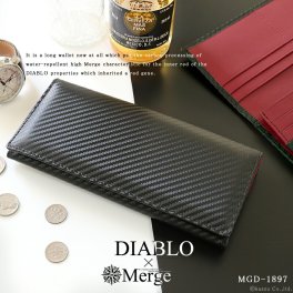 長財布 メンズ 当店人気ブランドのコラボ商品登場 カーボン加工を施したロングウォレット DIABLO Merge ディアブロ×マージ カーボン 紳士 財布 革 レザー おしゃれ   贈り物 プレゼント  ギフト 父の日 彼氏 男性 MGD-1897 mlb  開運 クリスマス クリスマスプレゼント