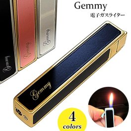ガスライター レディース スリム Gemmy おしゃれ ガス注入式 ブラック シルバー ピンク ゴールド ホワイト スライド着火式 可愛い ジェミー 女性 コンパクト ギフト プレゼント