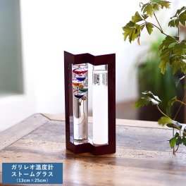 ガリレオ温度計＆ストームグラス 13cm×25cm オブジェ モダン かっこいい男性 大人 知的/理系 好き/プレゼント ギフト/