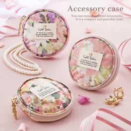 【全注文ラッピング仕様】LC 花柄 アクセサリーケース 小さい コンパクト 持ち運び 携帯用 ミニサイズ ジュエリーケース アクセ収納 ピアスケース ネックレスケース 指輪ケース ポータブル 旅行  日本製 シャレールヤハタ