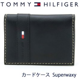 トミーヒルフィガー カードケース TOMMY HILFIGER カード入れ 名刺入れ メンズ Superwaxy ブラック 31TL200011-001 BLACK 【ラッピング無料 誕生日 お祝い プレゼント ギフト 贈り物】 送料無料