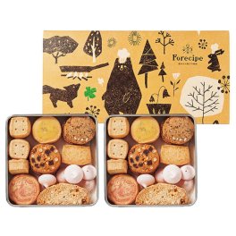 Ｆｏｒｅｃｉｐｅ　ちいさな森のクッキーＬ【FRCP-30】|　人気のクッキー缶　ホワイトデーギフト 春ギフト 春の贈り物 異動・退職ギフト 内祝い ギフト 出産内祝い 結婚内祝い 結婚祝い 出産祝い 快気祝い お返し プレゼント お土産 人気 記念日 ご挨拶