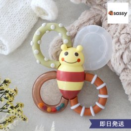 【出産祝い】Sassy×BelleVie カミカミみつばち 歯固め サッシー sassy 赤ちゃん おもちゃ ベビー 歯がため ラトル 女の子 男の子 0歳 3ヶ月 6ヶ月 7ヶ月 8ヶ月 9ヶ月 10ヶ月 送料無料 おしゃれ おすすめ プレゼント ギフト 限定 ナチュラル くすみカラー 蜜蜂 生え始め 知育玩具