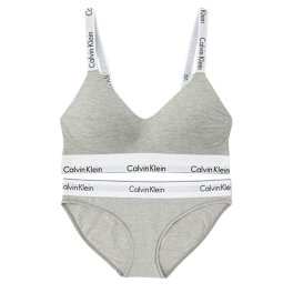カルバンクライン Calvin Klein(CK) ブラ&ショーツ セット スポーツ ジム 筋トレ 運動 無地 下着 QF7059+F3787 050X020 レディース グレーヘザー