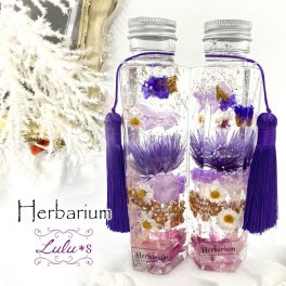 【お供え・お悔やみ】 ハーバリウム 2本セット 対 仏花 プリザーブドフラワー 仏壇用 納骨堂 初盆 新盆 お彼岸 喪中見舞い ペット 供養 花 ギフト 紫 パープル