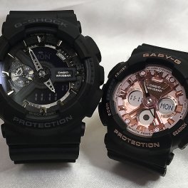 カシオ 恋人たちのGショック ペアウォッチ G-SHOCK BABY-G GA-110-1BJF BA-130-1A4JF 電池式 送料無料 国内正規品 記念日 誕生日 プレゼント お揃い 黒 ブラック クリスマス お祝い 結婚 婚約 20代 30代 40代 50代 カップル 夫婦