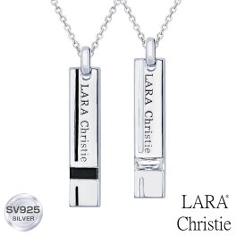 ララクリスティー ペアネックレス カップル お揃い シルバー レディース/メンズ サイドウェイ ネックレス ペア PAIR Label p3037-p ペア カップル LARA Christie