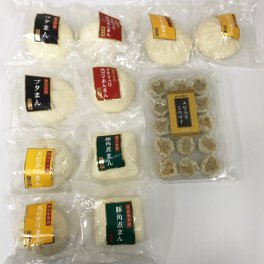 【横浜中華街江戸清 中華まん・シウマイ詰合せ】計11点セット♪ ★ブタまん120g ★クルミ入り黒ゴマあんまん100g★フカヒレ豚まん100g★エビチリまん100g★豚角煮まん100g×各2★エビ入りシウマイ（18g×15）【江戸清のブタまん】肉を知り尽くした肉屋がつくった美味しい肉まん！