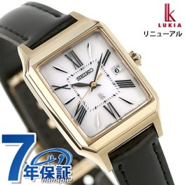 セイコー ルキア Grow 電波ソーラー 腕時計 レディース 革ベルト SEIKO LUKIA SSVW212 アナログ シルバー ブラック 黒 日本製 ブランド おしゃれ 防水 軽い 華奢 かわいい プレゼント 女性 実用的