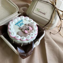 デザインが選べる濃厚チョコドリップランチボックスケーキ（クマ）3号 デコレーションケーキ