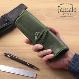 【名入れ 可能】Jamale　栃木レザー ロールタイプ ペンケース メンズ 日本製 レザー 牛革 本革 筆箱 ペン入れ 筆入れ スリム ビジネス 仕事 新生活 お祝い 贈り物 プレゼント ギフト 入学 卒業 合格 記念品 (07000478-mens-1r) クリスマス バレンタイン 父の日 定年退職 バレンタイン 成人祝い