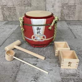 菰樽 KOMO-TARU  贈る心 ミニ鏡開きセット / 5勺木枡2つ付き