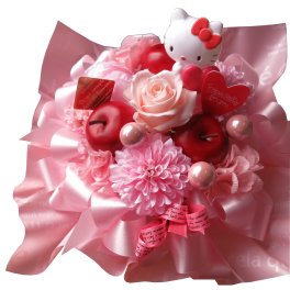 キティ 花束風 ギフト ラテ プリザーブドフラワー ケース付き キティ プレゼント・記念日の贈り物におすすめのフラワーギフト