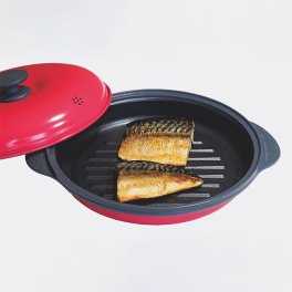 即納 レンジで焼ケール丸型 TKSM-32[魚焼き器 電子レンジ 焼き魚 調理器具 魚焼 魚 焼き 焦げ目 電子レンジ調理器 焼く レンジで焼き魚 レンジ調理器 レンジ 鍋 電子レンジ専用調理器 時短調理器具 レンジ調理 便利グッズ 時短グッズ]