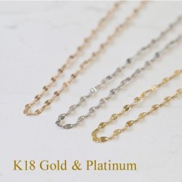 プラチナ850/K18 YG/PG ペタルチェーン ネックレス PT 18金 18k ゴールド イエローゴールド ネックレスチェーン 地金ネックレス チェーンのみ 42cm