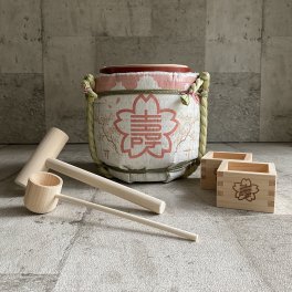 菰樽 KOMO-TARU  櫻守 ミニ鏡開きセット / 5勺木枡2つ付き