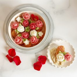花屋が作るフラワーおはぎハートのおはぎ5つ バレンタイン 和菓子 誕生日 お祝い ギフト
