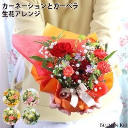 送料無料 生花 花 アレンジメント カーネーションとガーベラのアレンジ／画像配信 メッセージカード クリスマス プレゼント ギフト 結婚祝い ウェディング 誕生日 仏花 プロポーズ お祝い 女性 妻 かわいい おしゃれ フラワー パーティ 開店祝い 入学祝い サプライズ 母の日 ホワイトデー バレンタインデー 正月 新年 敬老の日 いい夫婦の日 成人式