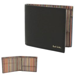 ポールスミス Paul Smith 二つ折り財布 折り畳み M1A4833 二折財布小銭入付き BLACK ブラック レザー メンズ