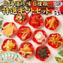 ギフト おつまみ 珍味【北海道.6種類の珍味詰め合わせギフトセット.】高級 豪華 個別包装 お取り寄せグルメ セット 詰め合わせ プレゼント 送料無料 母の日 父の日 お中元 敬老の日 誕生日 内祝い 海産物 食品 食べ物 乾物 【K02】 【K】