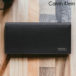 カルバンクライン 長財布 メンズ ブランド Secretar 革 レザーウォレット 小銭入れあり レザー 31CK190005 ブラック 財布