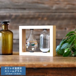 ガリレオ温度計＆ストームグラス 17.5cm×14.5cm オブジェ モダン かっこいい男性 大人 知的/理系 好き/プレゼント ギフト/