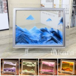 サンドピクチャー スクエア7寸 流れる砂アート インテリア おしゃれ バイオレット 砂絵 3D 砂時計 置物 回転可能 絵画 砂時計 画像 流れ砂時計 流砂塗装 装飾品 部屋飾り 店飾り 母の日 父の日 敬老の日 新築祝い ギフト プレゼント
