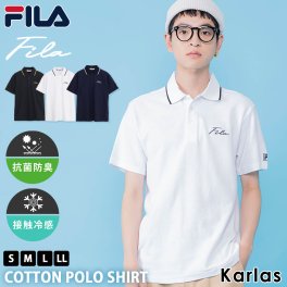 【期間限定セール】FILA フィラ ポロシャツ 半袖 メンズ 春夏 綿100% ゴルフウェア おしゃれ カジュアル シンプル ワンポイント ロゴ スポーツブランド 薄手 コットン 無地 トップス メンズ 白 黒 紺 学生 大人 2024ss S M L LL 3L 大きいサイズ 別注