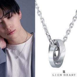 ライオンハート サンド ダブルリング ネックレス サージカルステンレス316L シルバー 金属アレルギー対応 メンズ ブランド LION HEART