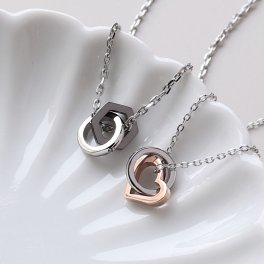 ペアネックレス レディース メンズ ハート ヘキサゴン エタニティー ステンレス 金属アレルギー対応 誕生日 記念日 花以外 ご褒美 長いもの ギフト プレゼント 贈り物 33歳 厄年 女性 男性