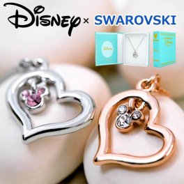 【アクセ箱付】ディズニーネックレス スワロフスキー 24金仕上げ 金属アレルギー対応済  プチミッキー ペンダント SWAROVSKI 大人ディズニー グッズ 大人向け コラボ ミッキー お土産 限定 子供 キッズ 女性 レディーズ