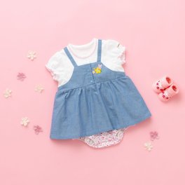 ミキハウスホットビスケッツ　ショートオール＆ベビーソックスセット70cm＜BOX付き＞　ギフトラッピング　出産祝い　誕生日　お祝い　入園祝い　キッズ服　ベビー服