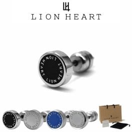 ライオンハート ピアス メンズ サークルコイン スタッズ ピアス メンズ サージカルステンレス316L LH-03EA028 LION HEART つけっぱなし ステンレス アレルギーフリー メンズピアス 片耳用 1点売り クリスマス 誕生日 プレゼント ギフト 彼氏 ブランド 人気 ランキング