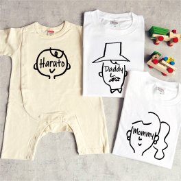 【名入れ】3枚親子セット 顔ネームTシャツ・ロンパース 誕生日 出産祝い 結婚祝い 名前入り 家族 夫婦 親子 ファミリー ファミリーフォト お揃い ペア ペアルック ペアTシャツ 親子ペア 夫婦ペア マタニティフォト 結婚記念 プレゼント ギフト ペアギフト ホワイトデー バレンタインデー クリスマスプレゼント