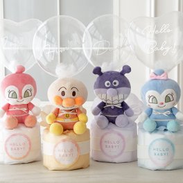 《おむつケーキ》アンパンマンバルーンおむつケーキ 【おむつケーキ 出産祝い】 