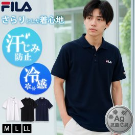  FILA フィラ ポロシャツ 半袖 レディース メンズ 綿100% 抗菌防臭 接触冷感 鹿の子 ゴルフウェア 秋 春 夏 トップス おしゃれ 夏服 カジュアル シンプル ワンポイント ロゴ 刺繍 スポーツ ブランド 白 ホワイト 黒 ネイビー 【outfit別注】 敬老の日 プレゼント ギフト