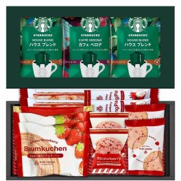 スターバックスコーヒー＆あまおうバウムスイーツセレクト STB-30AO/ギフト 贈り物 プレゼント お祝い 結婚 挨拶 引越し  お中元 お歳暮 母の日 父の日 敬老の日 内祝い 法要 香典返し バレンタイン ホワイトデー 洋菓子 スイーツ