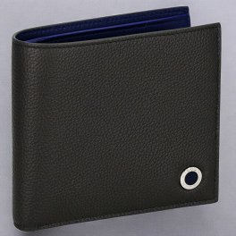 ブルガリ 二つ折り財布 メンズ ブランド BVLGARI レザー 291066 CHADI チャコール/ネイビー