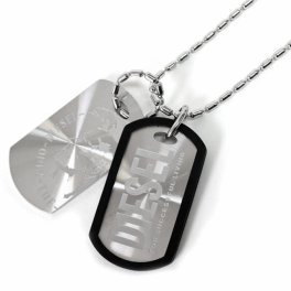 ディーゼル DIESEL ネックレス ダブルプレート メンズ シルバー チェーン ドッグタグ 新作 クリスマス アクセサリー ペンダント DIESELロゴ＆ブレイブマン おしゃれ 誕生日 プレゼント 男性 彼氏
