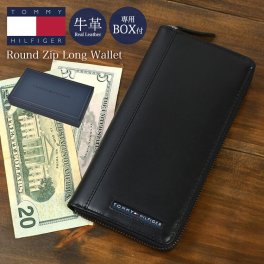長財布 メンズ 本革 トミーヒルフィガー TOMMY HILFIGER ブランド 31TL13X025 レザー 牛革 財布 ラウンドファスナー ラウンドジップ カード入れ 多い 小銭入れ 1万円札対応 札入れ たくさん入る 本革財布 黒 ブラック おしゃれ 専用箱入り 誕生日 父の日 ギフト プレゼント