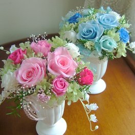 【プリザーブドフラワーギフト】リリーベル★鈴蘭と薔薇のアレンジ】お誕生日やご結婚、新築、退職のお祝いや記念日ギフトに！
