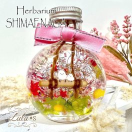 花畑 シマエナガ ハーバリウム プリザーブドフラワードライフラワー カワイイ ミモザ ピンク カスミソウ 雪の妖精 可愛い かわいい 誕生日 プレゼント 母の日 父の日 ギフト 社 退職 北海道 インスタ映え Lulu's-0642 Lulu＊s ルルズ