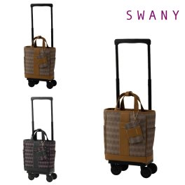 【SWANY】 d678m18 リンゴ ショッピングキャリー お買い物キャリー T2キャスター ４輪ストッパー  レディース プレゼント ギフト 母の日 敬老の日 ブラック
