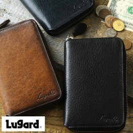 青木鞄 Lugard シャドー牛革 ラウンドファスナー ミドル財布 G-3 男性 大容量 コンパクトブランド/レザー/box型小銭入れ/小さめ/