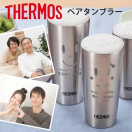 名入れ THERMOS サーモス ペアスリムタンブラー 400ml 保温保冷 ハイボール ビール 男性 女性 名前入り プレゼント ギフト 誕生日 オリジナル 名前入り おそろい 退職祝い 記念品 おしゃれ 面白い センス 古希 喜寿 傘寿 米寿 卒寿 白寿 百寿 敬老の日