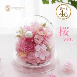 プリザーブドフラワー ドーム おしゃれ 卒業 入学 誕生日 記念日 フラワーギフト 桜 贈り物 送料無料 さくら バラ かわいい 花 贈り物 お祝い ピンク ブルー イエロー オレンジ 軽い 母 祖母 祖父 妻 父 贈り物 退職 記念日